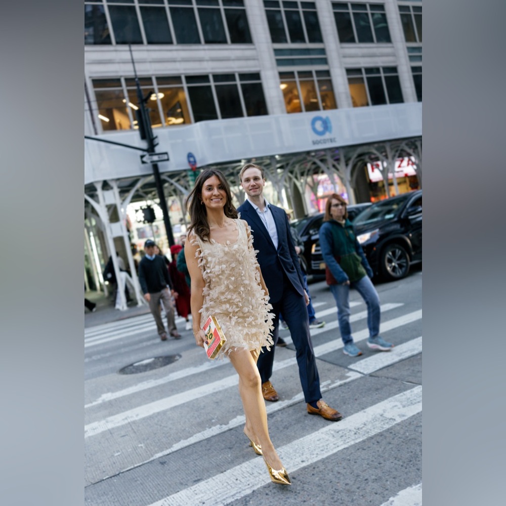 MaxMara Cream Feather Mini Dress